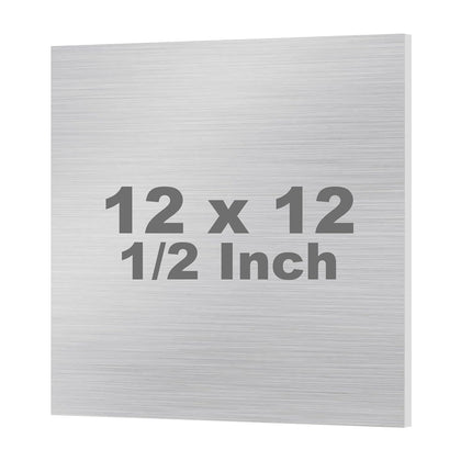 5052 Aluminum Sheet Metal 12x12x1/2 Inch Flat Plain Thick Aluminum Plate, 1/2Inch Thick Metal Aluminums Sheet Covered