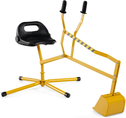 Sand Digger Excavator for Kids, Toddler Outdoor Sandbox Digger Crane w/Cross Base & Flexible Shovel, 360° Rotatable