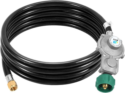 10FT 2 Stage Propane Regulator Hose Gas Propane Regulator and Hose | Suitable for Dual Fuel Generator, RV Appliance
