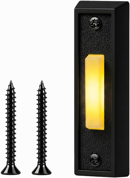 Lighted Doorbell Push Button – Wired Metal Front Door Bell Switch with Illuminated LED, Compatible with Chimes