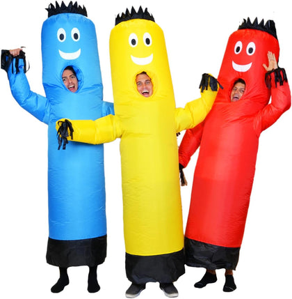 Inflatable Tube Man Costume Multi-Packs - Wacky Wavy Arm Guy Funny Inflatable Halloween Costume for Adults
