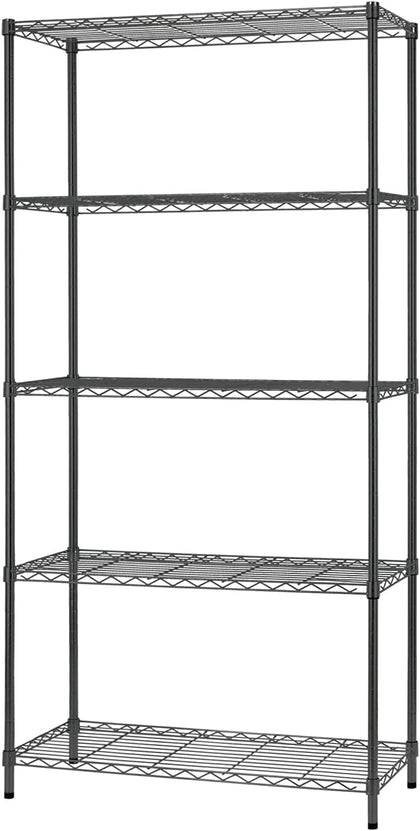 14" D×36" W×72" H Wire Shelving Unit Commercial Metal Shelf with 5 Tier Adjustable Layer Rack Strong Steel for