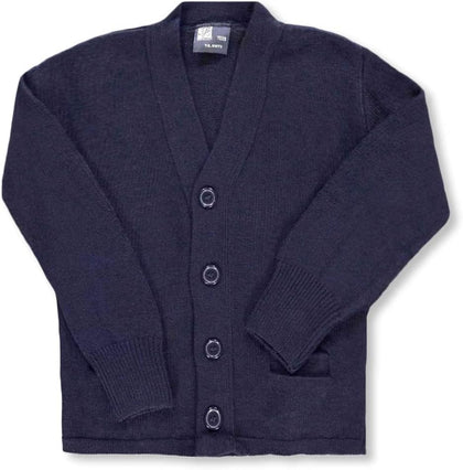 Unisex Youth Control-Pil 4-Button Cardigan (Sizes 8-20) Color: Brown Size: 18-20