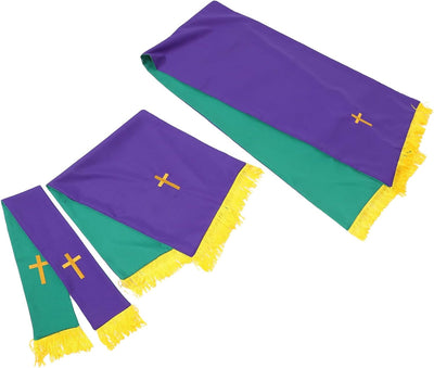 Reversible Church Parament Set for Pulpit and Altar Cloth Green