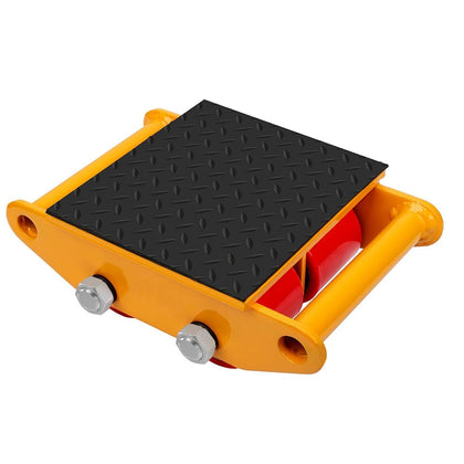 Machinery Skates Heavy Duty 13200LBS/6T Machinery Moving Skates with Non-Slip Cap and 4 PU Wheels Dolly Skates for