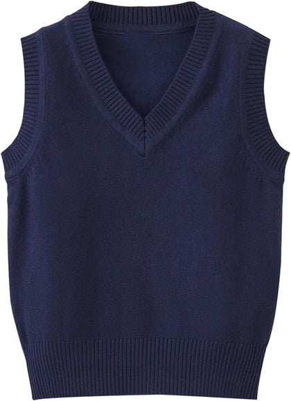 Boys Sweater Vest Cable Knit V-Neck Knitted Uniform Toddler Kids Girls Clothes Dress Vests
