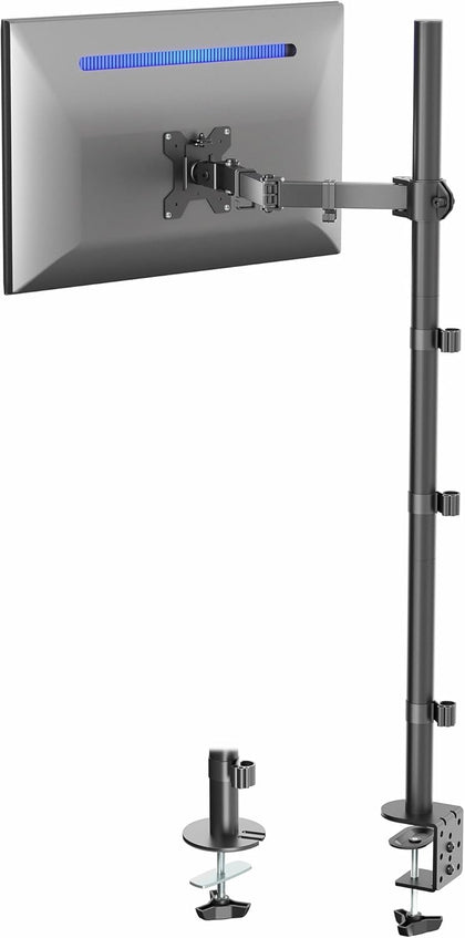 Extra Tall Single Monitor Desk Mount, 39 inch Pole VESA Stand for 13 to 32 inch Screens and up to 38 inch Ultrawides