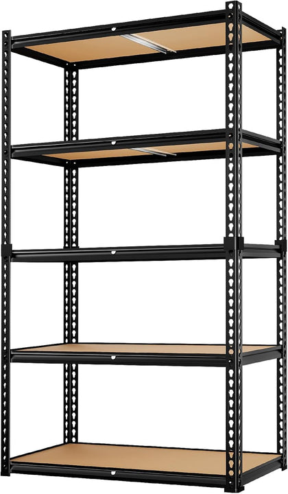 5-Tier Heavy Duty Storage Shelving Unit, 2000 lbs Capacity, Adjustable Metal Utility Shelf, 35" L x 16" W x 73" H for