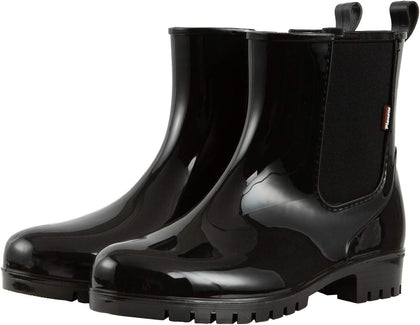 Cute Short Rain Boots for Women, Waterproof Chelsea Ankle Boots | Fashion Non-Slip Glossy Rubber Boots, Lightweight