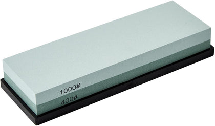 Knife Sharpening Stone with Non-slip Rubber Base, 400/1000 Grit Premium Whetstone, Double-Sided Knife Sharpener for