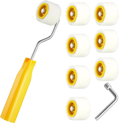 8 Pack Mini Paint Roller Small Paint Roller for Touch up Trim Edge or Corner, Extra Small Brushes Tool for Window
