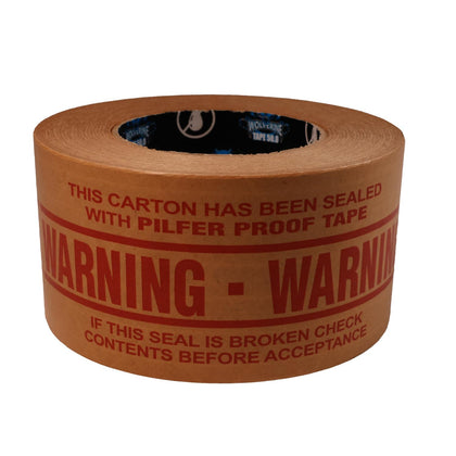 PSBM Kraft Reinforced Gummed Tape, 12 Rolls 6.3 Mil 2.83 Inch 60 Yards Per Roll, Water Activated Adhesive Tape with