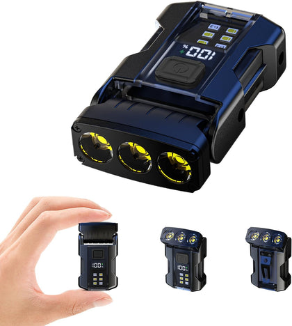 EDC Keychain Flashlight Rechargeable - Super Bright Mini Clip on Keychain Light with COB Side Light,Tail