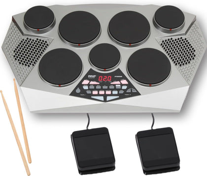 Pro Electronic Drum kit - Portable Electric Tabletop Drum Set Machine with Digital Panel, 7 Drum Pad, Hi-Hat / Kick