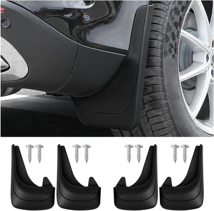 4PCS Car Mud Flaps, 12"×8.5" Universal Bendable Auto Splash Guards Set with Screws, Flexible Vehicle Front & Rear