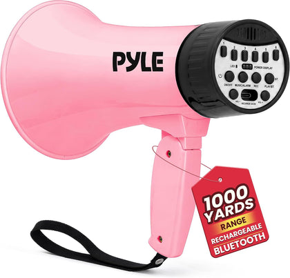Megaphone Speaker 30W | Rechargeable Bullhorn Megaphone with Shoulder Strap, Siren, Bluetooth & Voice Changer | 1000