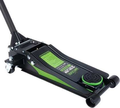 Heavy-Duty 3-Ton (6,600 lbs) Low Profile Hydraulic Floor Jack, Steel, Dual Piston Pump – for Cars, SUVs, and Trucks –