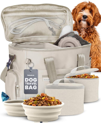 Original Doggy Bag Dog Travel Bag for Supplies with Travel Bowls