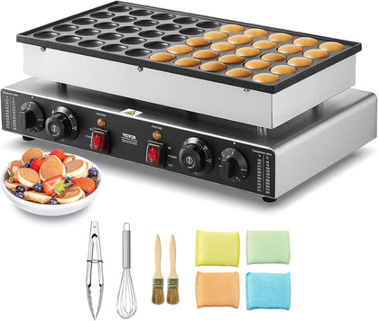 110V Mini Dutch Pancake Baker, 50PCS 1700W Commercial Electric Nonstick Waffle Maker Machine, 1.8 Inches Pancake