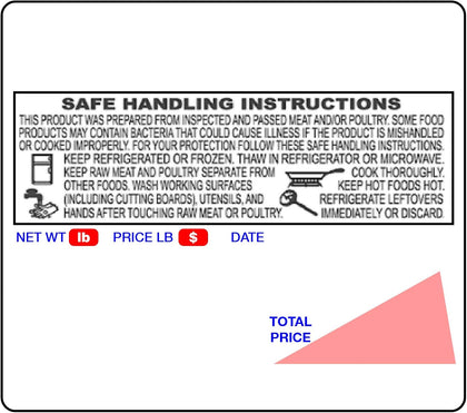 Globe Ishida Scale Label GL-4164 UPC Labels with Safe Handling | 64mm x 59mm | Barcode Printing Sticker Rolls
