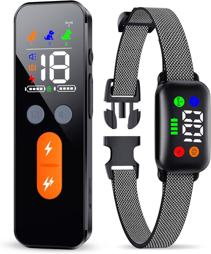 Shock Collar for Dogs, IP68 Waterproof Dog Training Collar with Remote