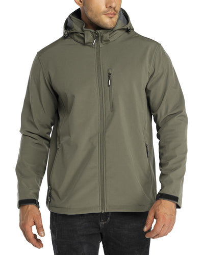 Men's Softshell Jacket Waterproof Fleece Rain Shell Coat