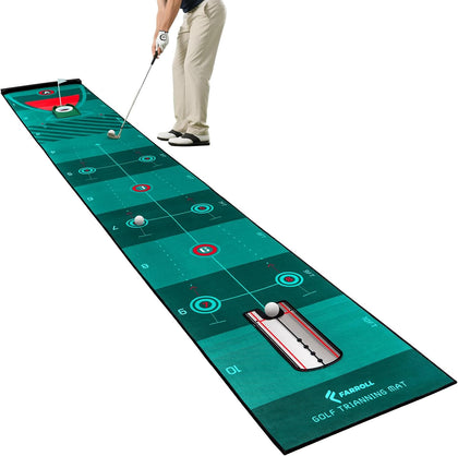 Golf Putting Mat Indoor Putting Green Practice Matt with Putting Mirror