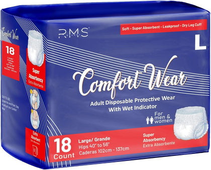 Comfort Wear Adult Pull-Ups Large (40–56″), 18 Count | Leak-Cuff Protection Disposable Incontinence Underwear with