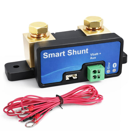 500A Bluetooth Battery Monitor Shunt, 6.5V-70V Intelligent Current Sensor | Fit for LiFePO4 Lead-Acid, 12V 24V 48V