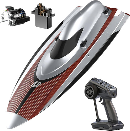17" Brushless RC Boat for Adults, 45+ KPH, Metal Rudder | 3S 2800mAh Li-po Battery, Self-Righting, High-Speed Racing