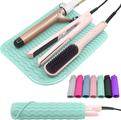 Plus Size Silicone Heat Resistant Mat for Hair Tools(12" x 9")
