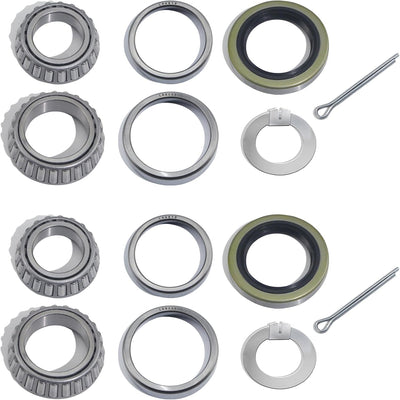 2 Sets Trailer Hub L44649 L68149 Bearings Kit with Tang Washers
