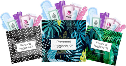 3 x Menstrual All-in-One Kits - Assorted Colors | Convenience on The Go | Single Period Kit Packs | Individually
