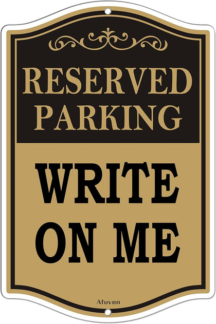 Reserved Parking Sign Custom Personalized Blank Write-On Metal Business 18" x 12" Sturdy Rust Aluminum Weatherproof