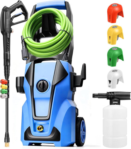 Electric Pressure Washer 5000PSI Max 4.0GPM with 33FT Flexible Extension Hose, 4 Nozzles, Foam Cannon, Power Washer