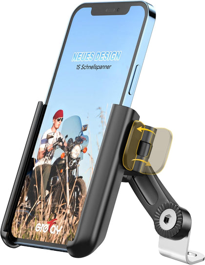 Motorcycle Phone Mount, 1S Quick Release Anti Shake Motorbike Phone Holder for 3.5-7.0 Inch Smartphone for Motorcycle