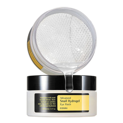 Advanced Snail Mucin Hydrogel Under Eye Patches for Fine Lines (60) | Gel Serum Mask, Hydrating Under Eye Patches
