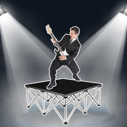 Portable Stage Band Stage Platform Stand for Events, Foldable Lightweight Modular Riser Staging Deck, Connectable