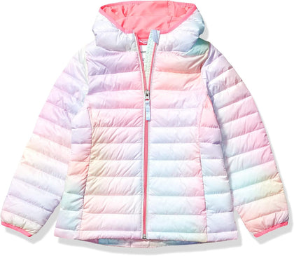 Girls and Toddlers' Lightweight Water-Resistant Packable Hooded Puffer Jacket