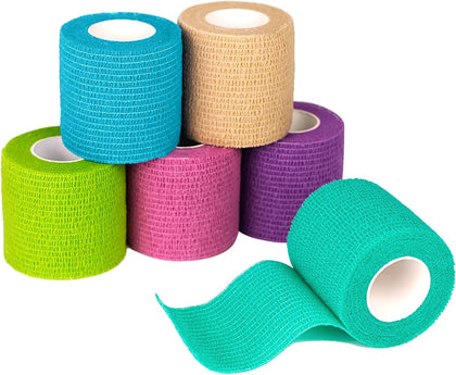 Self Adhesive Bandage Wrap, Medical Tape in First Aid Kit, Cohesive Bandages for Wounds Sport Vet, 2 Inches X 5 Yards