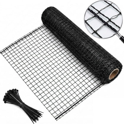 7x100ft Deer Fence Garden Netting 50GSM Square Mesh HDPE Black