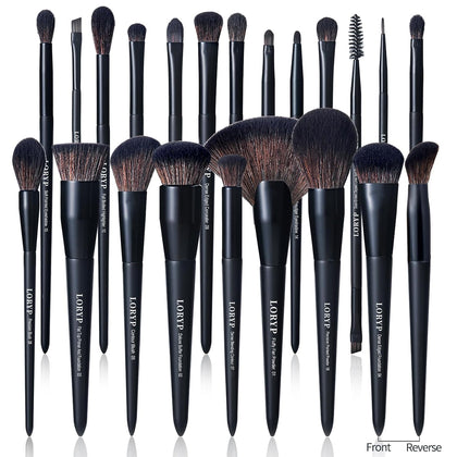 Black Makeup Brushes Set 21Pcs Powder Blush Foundation Concealer Highlighter Brush Vegan Pro Face and Eye Brush Kit