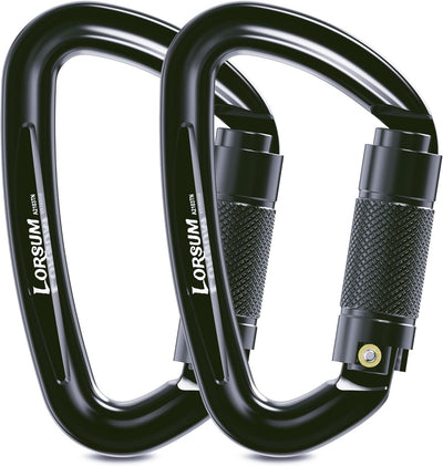 4" Auto Locking Climbing Carabiner, 26KN/ 5728lbs Large Carabiner Clips, UIAA Certified Heavy Duty Caribbean Clips