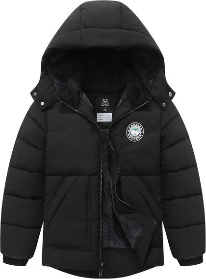Boy's Waterproof Winter Coat Warm Down Jacket Hooded Puffer Parka | Insulated Fleece-Lined Outerwear for Kids