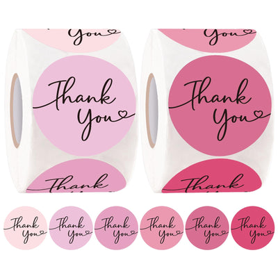 Thank You Stickers - 1000 Pcs 1.5" Thank You Stickers Small Business