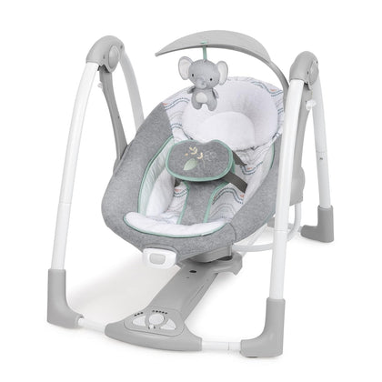 ConvertMe 2-in-1 Compact Portable Automatic Baby Swing & Infant Seat, Battery-Saving Vibrations, Nature Sounds, 0-9