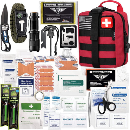 250 Pieces Survival First Aid Kit IFAK EMT Molle Pouch Survival Kit Outdoor Gear Emergency Kits Trauma Bag for