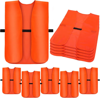 5 Pcs Blaze Orange Hunting Vest, High Visibility Safety Unisex