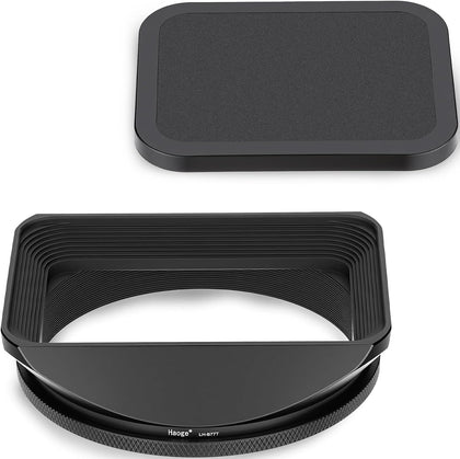 77mm Square Metal Screw-in Mount Lens Hood Shade with Cap for 77mm Canon Nikon Sony Leica Leitz Carl Zeiss