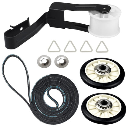4392065 Dryer Repair Kit with 349241T Drum Roller Kit, 691366 Idler Pulley and 341241 Belt by Techecook - Replacement